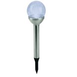 Borne solaire m&eacute;tal boule verre &Oslash;8xH34cm