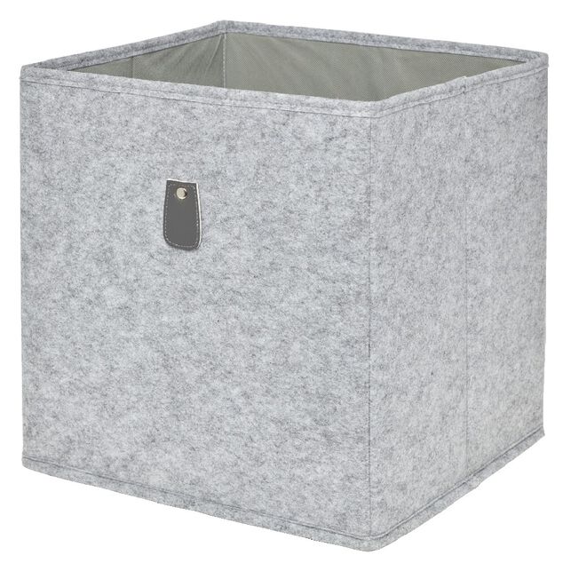 Pani&egrave;re Box Cube 31x29x31cm feutrine gris