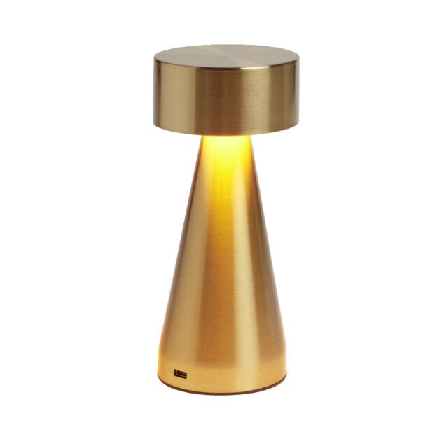 Lampe de table Squari USB tactile dor&eacute; &Oslash;9,5xH22,5cm