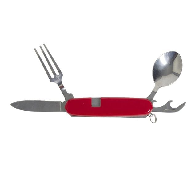 Couteau suisse rouge multifonction en m&eacute;tal 4en1