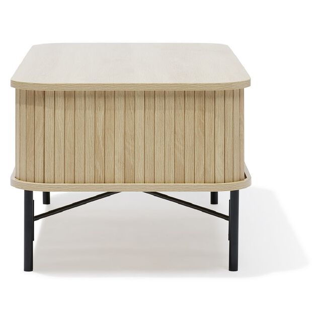 Table basse Gr&egrave;ge bois naturel et noir - L100xH40xP50 cm