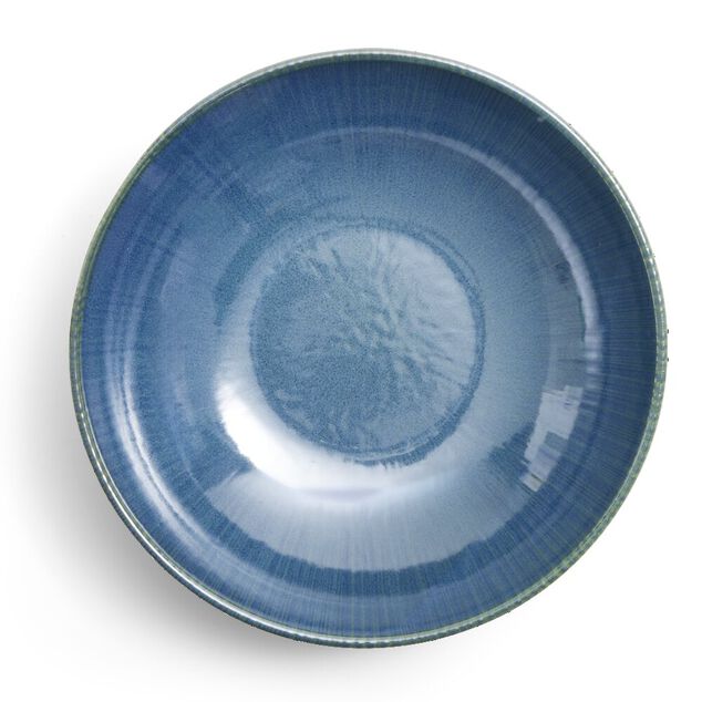Assiette creuse Amaury fa&iuml;ence bleue &Oslash;21cm