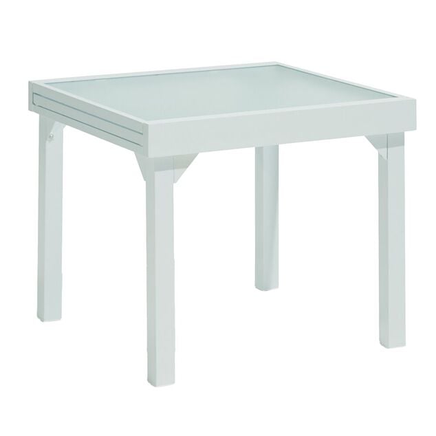 Table de jardin extensible Oslow 4 &agrave; 8 personnes blanc gris