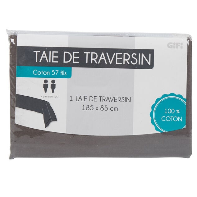 Taie de traversin gris fonc&eacute;