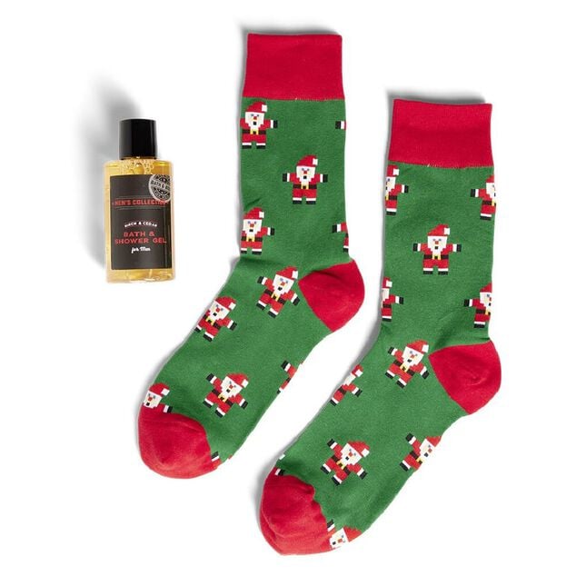 Coffret cadeau Noël homme Xmas Collection gel douche et chaussettes