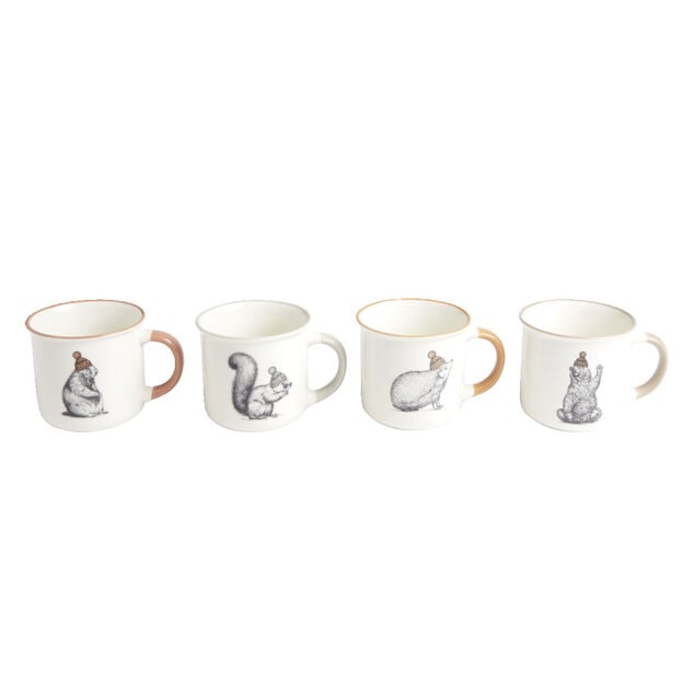 Lot de 4 mugs animaux 33,5cl
