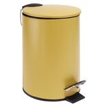 Poubelle salle de bain &agrave; p&eacute;dale m&eacute;tal jaune 3L