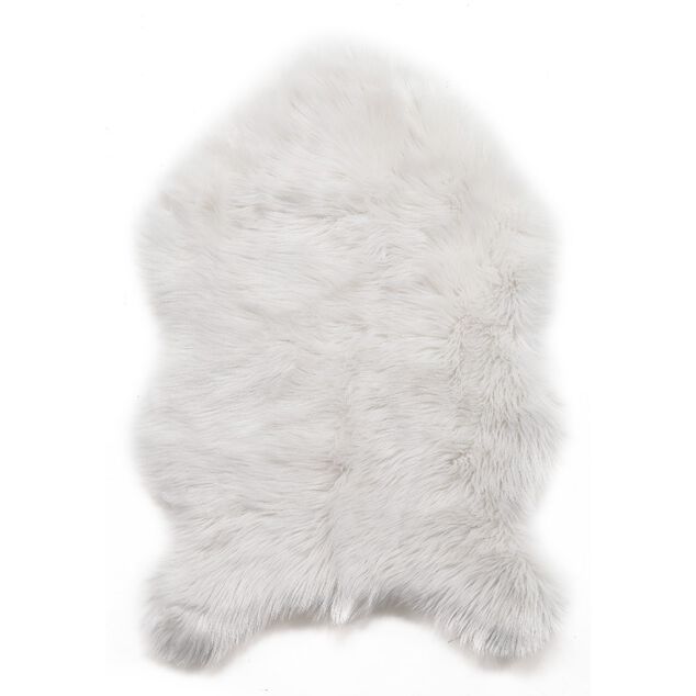 Tapis &agrave; poils longs Furcy blanc