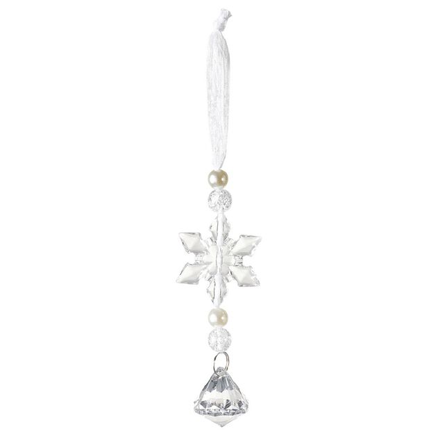 Suspension de Noël en acrylique transparent flocon ou diamant