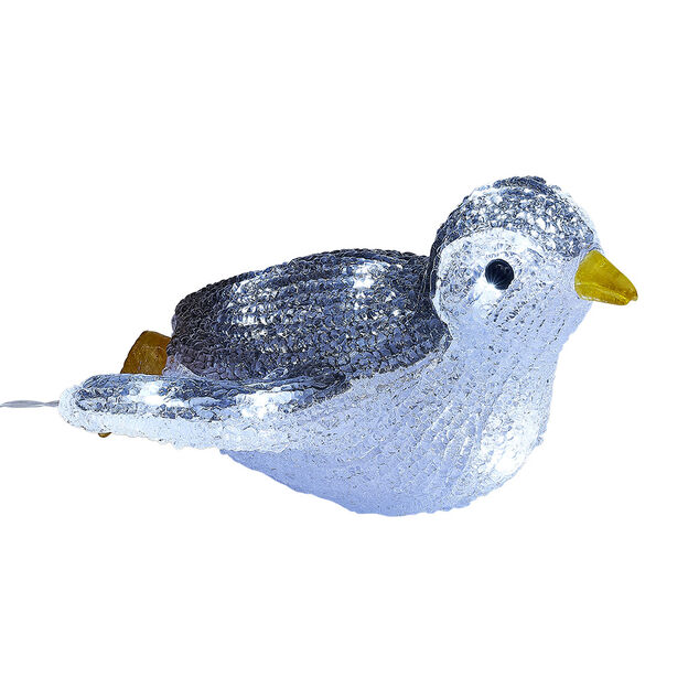 Pingouin lumineux 10LED blanc froid L20xH12cm