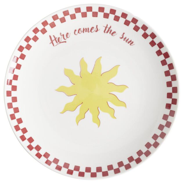 Service vaisselle 12 pi&egrave;ces motif Indie porcelaine blanche