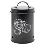 Bo&icirc;te de conservation pour ail en m&eacute;tal noir