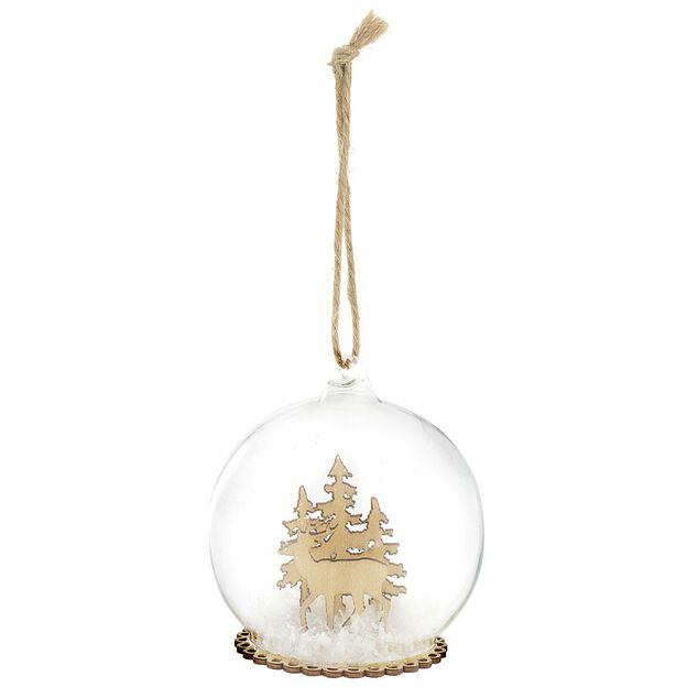 Boule de No&euml;l en verre int&eacute;rieur paysage