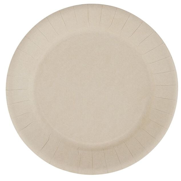 Lot de 10 assiettes en carton uni lin Ø23 cm