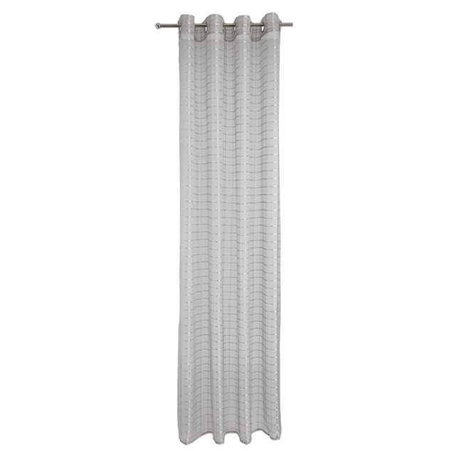 Voilage &agrave; motif rayures effet perle 140x240 cm