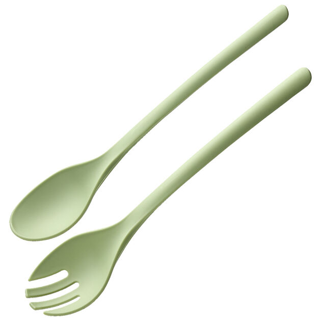 Couverts à salade x2 plastique vert céladon L26,5cm