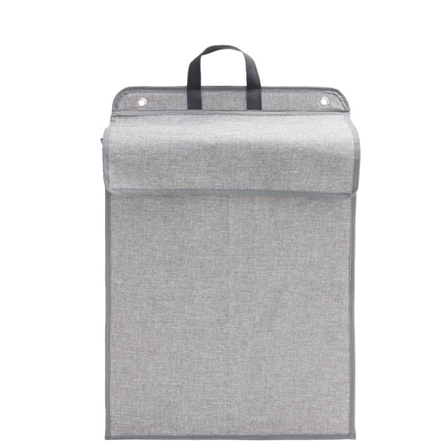 Panier &agrave; linge mural pliant tiss&eacute; gris 40,5x15xH57cm