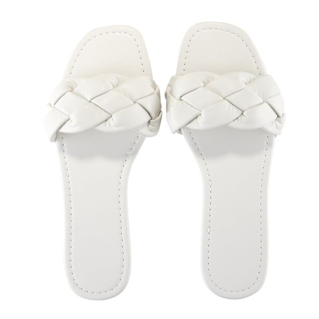 Sandales femme tressées simili blanc 37/38