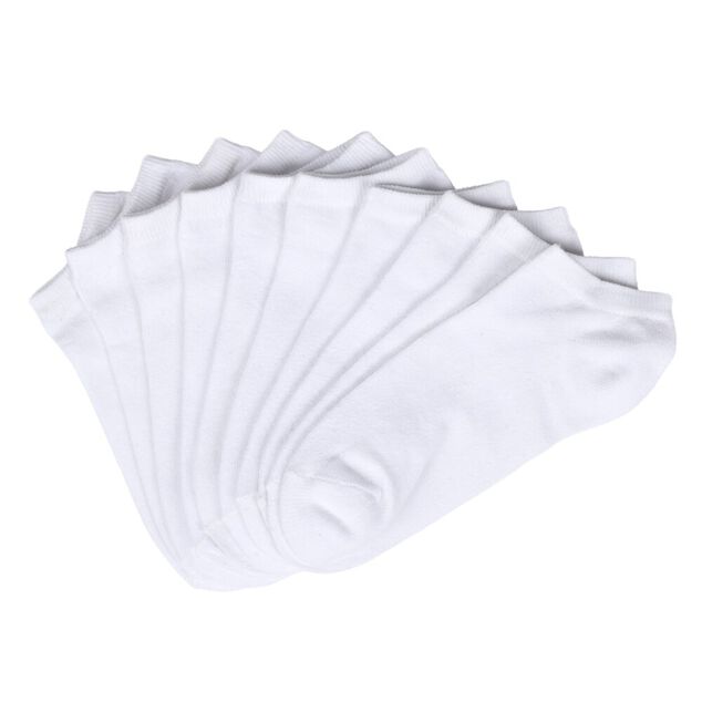 Lot de 5 paires de chaussettes basses polycoton uni 35/38 (3 modd&egrave;les)