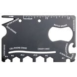 Carte d'outil multifonctions en m&eacute;tal noir 5,4x8,5cm