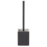 Brosse WC socle carr&eacute; gr&egrave;s noir 9,2x9,2xH36cm