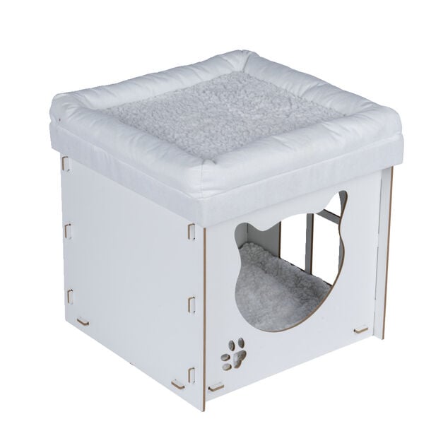 Maison pour chat avec couchage sup&eacute;rieur 40x40x40cm