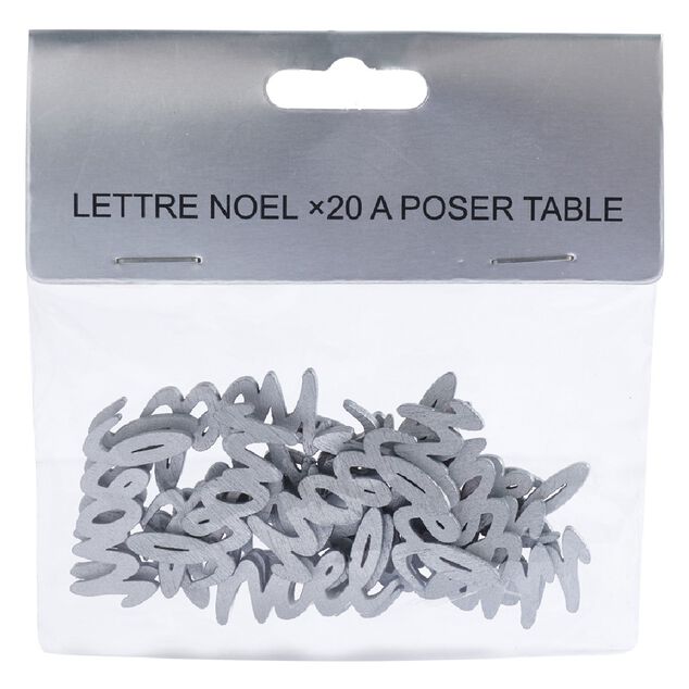 Lettre No&euml;l &agrave; poser argent x20
