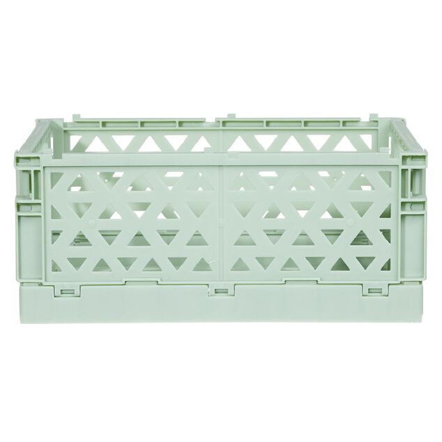 Caisse pliable avec porte-&eacute;tiquette vert L17xl12,5xH7cm