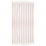 Fouta de plage 1 personne marini&egrave;re blanc et vert 90x180cm