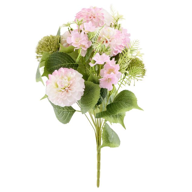 Bouquet artificiel dahlias et petites fleurs 51x28x16cm (2 mod&egrave;les)