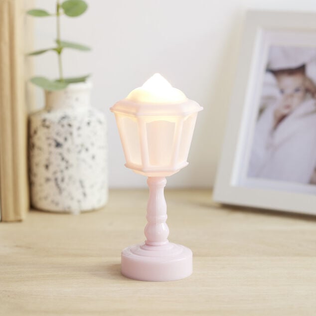 Mini lampe LED de bureau forme lampadaire Ø6xH14cm - 4 coloris