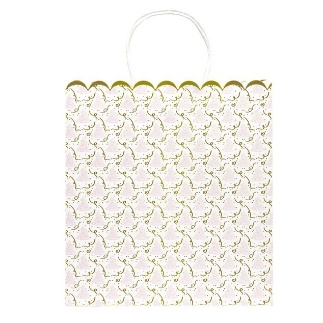 Sac cadeau motifs dorés 26x41cm