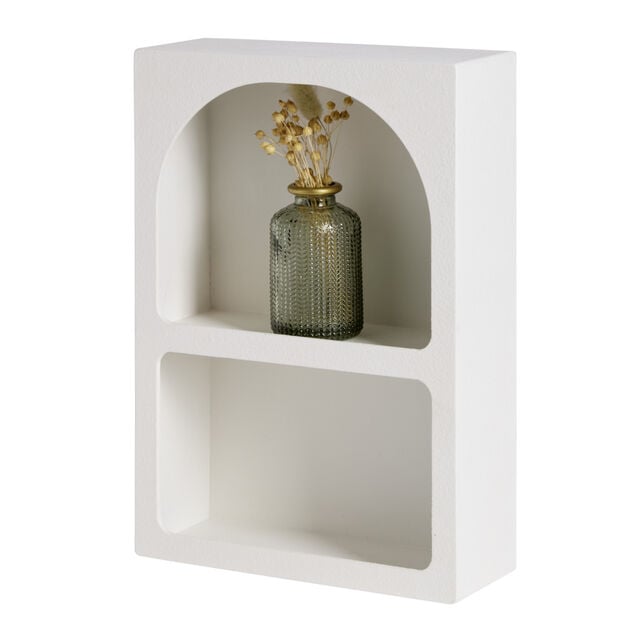&Eacute;tag&egrave;re 2 niches bois blanc 24x9xH34cm