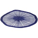 Set de table rond papier ajour&eacute; bleu &Oslash;38cm