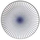 Assiette plate style japonais porcelaine bleu blanc &Oslash;26cm (2 mod&egrave;les)