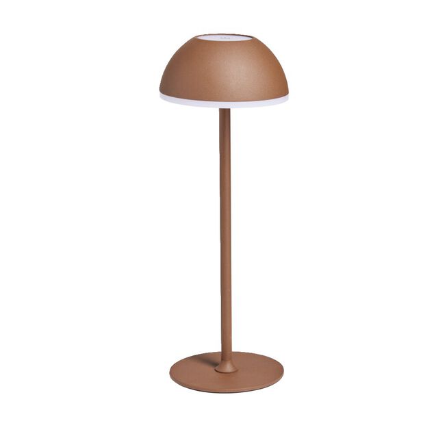 Lampe &agrave; poser sans fil tactile et rechargeable USB 3 nuances H37cm Brun