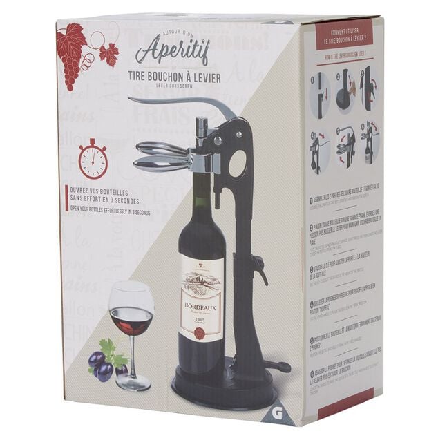 Tire bouchon &agrave; levier sur pied