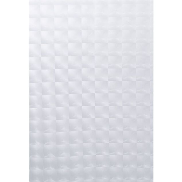Rideau de douche motif carr&eacute; blanc opaque 180xH200cm