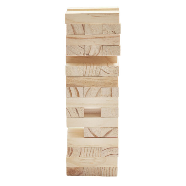 Bloc de construction tour en bois 7,5x7,5xH24cm (48 pi&egrave;ces)