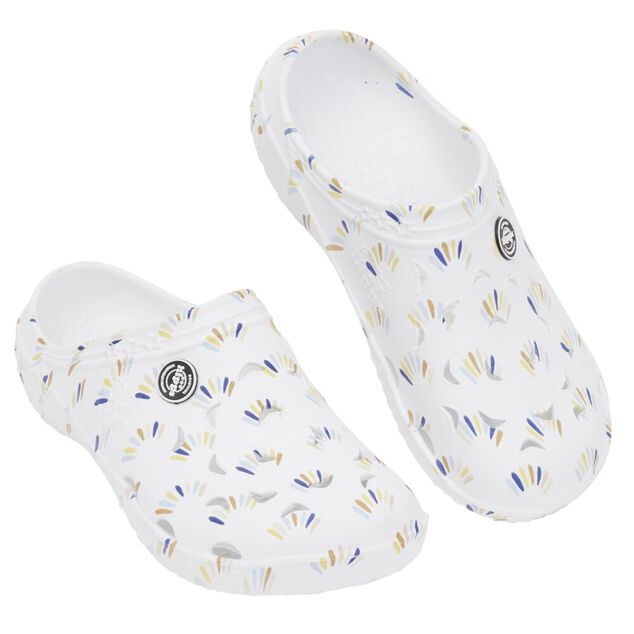 Sabots Hipps Femme plastique blanc motif tricolore T38/39