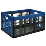 Casier pliant 45L plastique bleu et noir