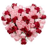 Coussin de fleurs forme coeur - Plante artificielle rose