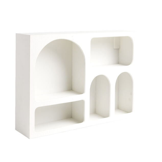 &Eacute;tag&egrave;re en bois 6 niches beige 40x9xH28cm