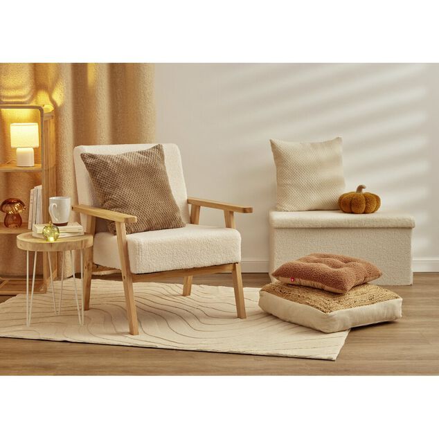 Tapis fausse fourrure motif tufté beige 120x170cm (2 modèles)