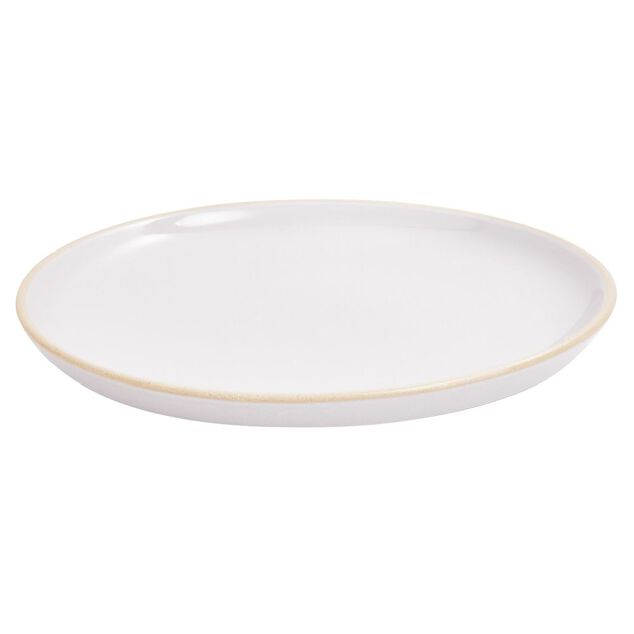 Assiette à dessert faïence gris bord liseré crème Ø20cm