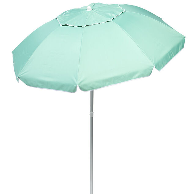 Parasol de plage bleu &eacute;meraude UV UPF50+ &Oslash;180xH195cm