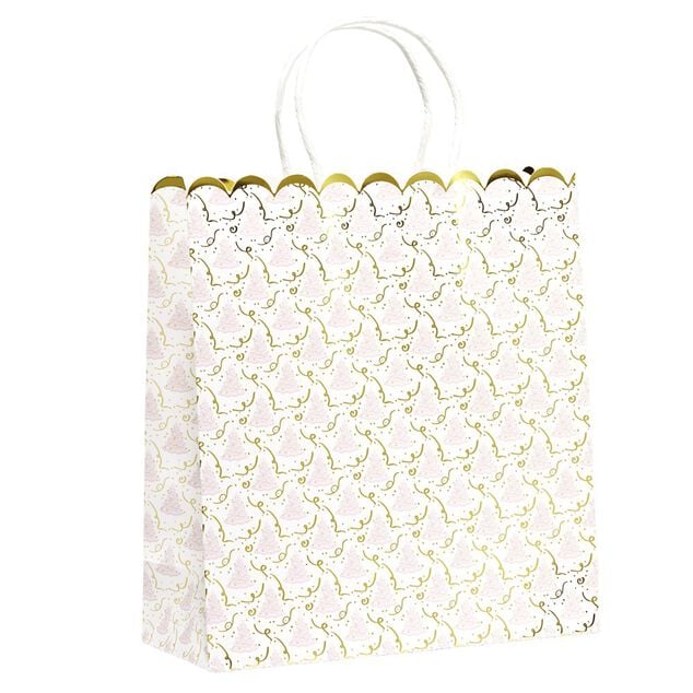 Sac cadeau motifs dor&eacute;s 26x41cm
