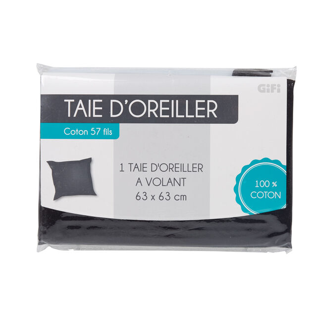 Taie d oreiller noir avec volant