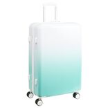 Valise cabine 94L trolley 4 roulettes d&eacute;grad&eacute; bleu et blanc 49,5x29,5xH77,5cm