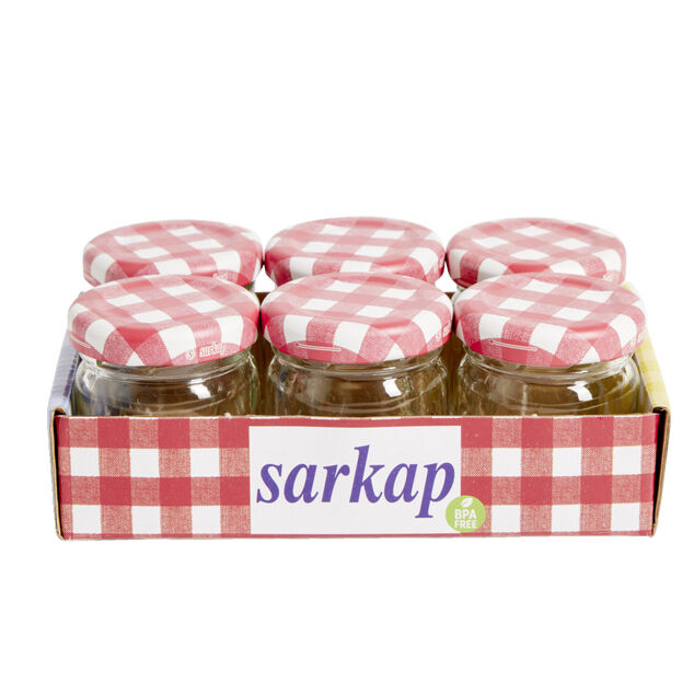 Lot de 6 pots à confiture acier et verre Ø4,5xH4,6cm